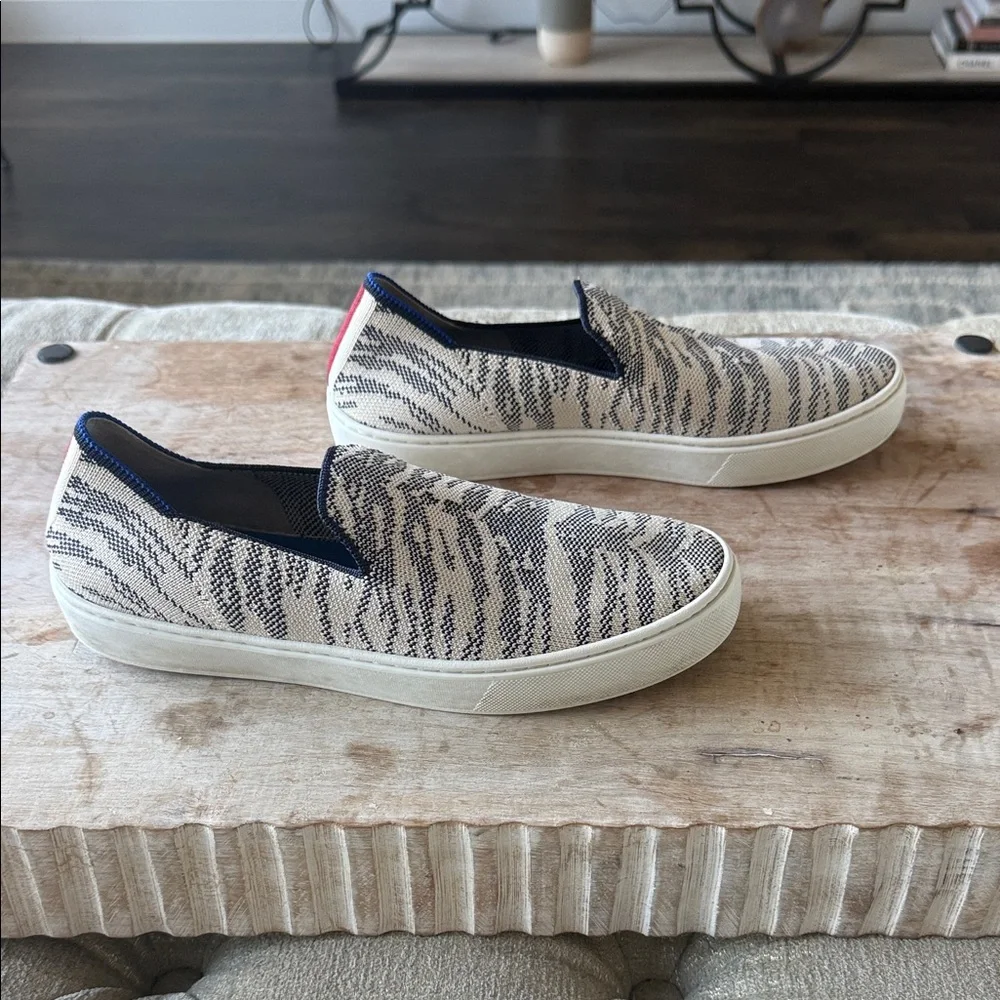 Rothy’s Women’s 7.5 Zebra Print Slip-On‎ Sneakers
